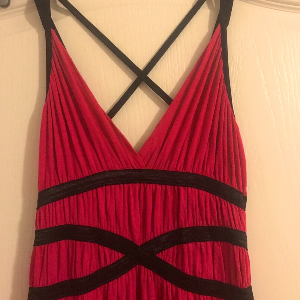 Womens size 6/8 ruched floor length dress